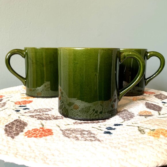 Vintage Other - Vtg Italian Ombre Ceramic Coffee Mugs 3pc Set